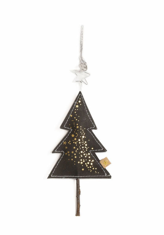 Anhänger „Schwarzer Tannenbaum mit Sternen“ – Good Old Friends Baumschmuck Good Old Friends