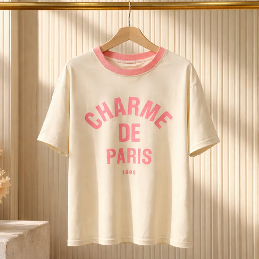 T-Shirt „Charme de Paris“ – französischer Chic trifft modernen Look Shirt V. Milano