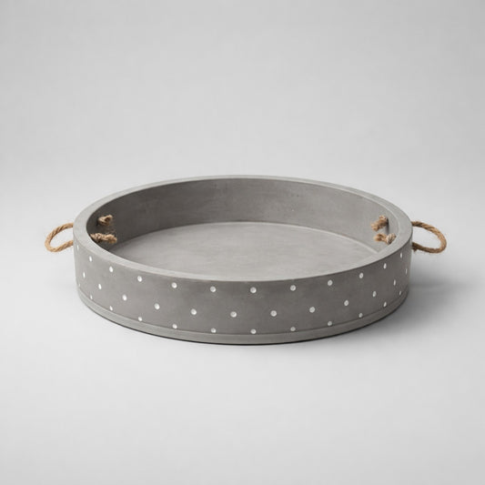 Rundes Tablett mit Punkten – schlicht, schön, vielseitig Tablett Gilde