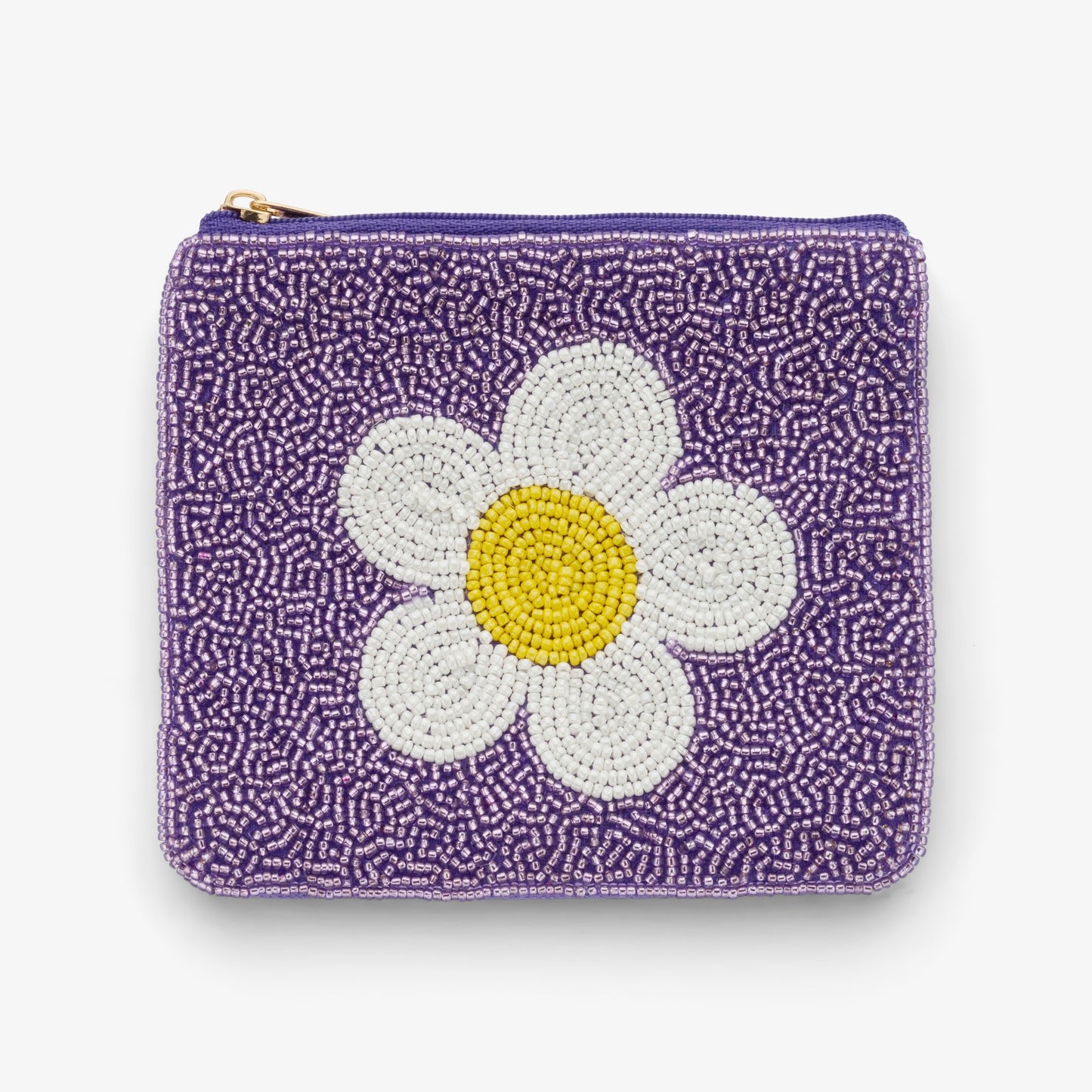 Coin Purse „Daisy“ – kleine Perlenbörse mit Blütenmotiv Clutch Das Zierwerk