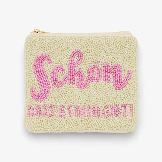 Coin Purse „Schön, dass ... “ – kleine Perlenbörse mit Statement Clutch Das Zierwerk
