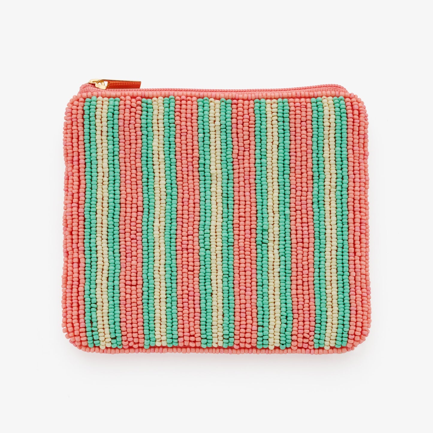 Coin Purse „Coral Stripes“ – gestreifte Perlenbörse Clutch Das Zierwerk