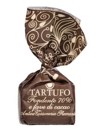 Tartufi Dolci Fondente – Bitterschokoladentrüffel mit Kakaobohnensplittern Tartufo Antica Torroneria Piemontese