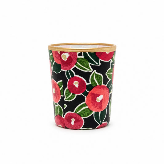Teelichthalter Camellia – Handgefertigtes Glas mit Chiyogami-Papier Windlicht Lili's Loft
