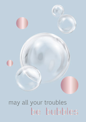 Postkarte „troubles be bubbles“ – Toni Starck Karte Toni Starck