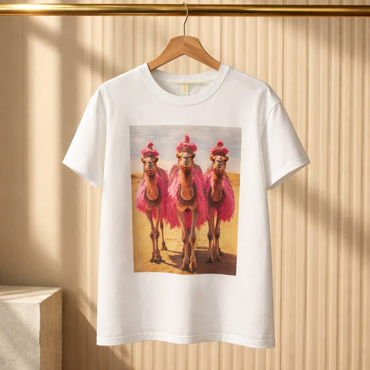 Statement T-Shirt „Pink Camels“ – Humor trifft Stil Shirt Das Zierwerk