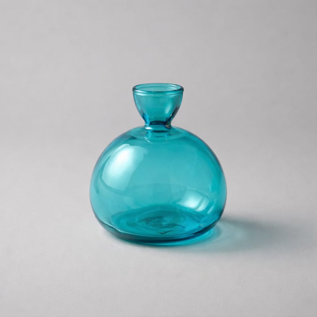 Türkise Glasvase „Bubble“ – dekorative Kugelvase aus Glas Vase Das Zierwerk