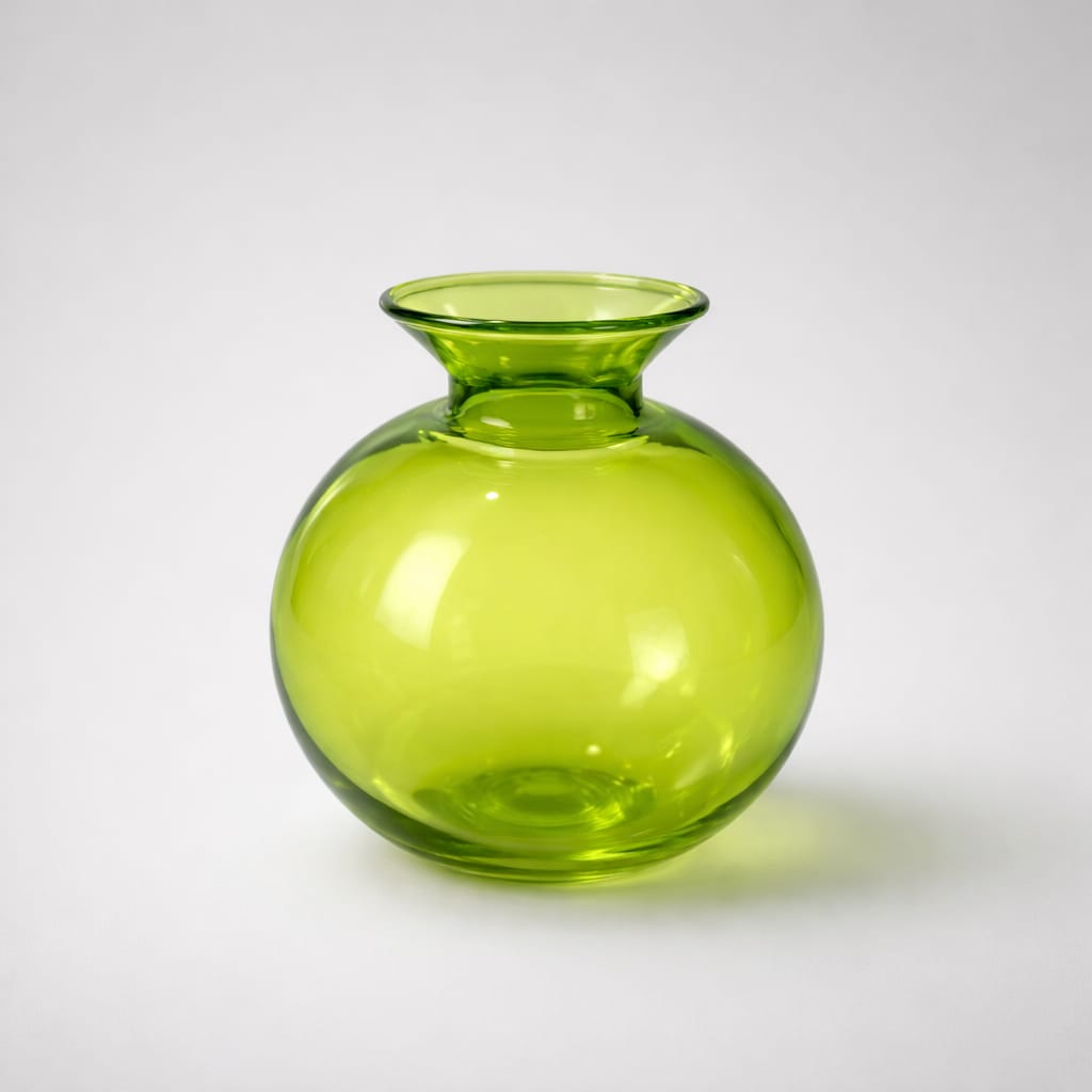 Grüne Glasvase – moderne Dekovase in organischer Form Vase Das Zierwerk