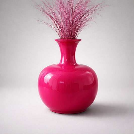 Vase aus Emaille in Pink – glänzende Dekovase mit modernem Design Vase Das Zierwerk
