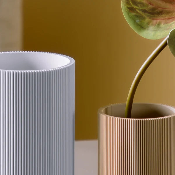 Minimalistische Vase aus 3D-Druck – Weiß