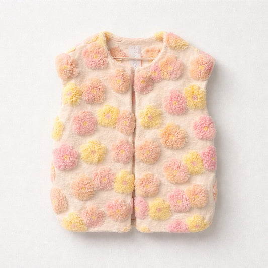 Verspielte Baumwoll-Weste mit floralen Pompons – ein Statement voller Leichtigkeit Weste Das Zierwerk