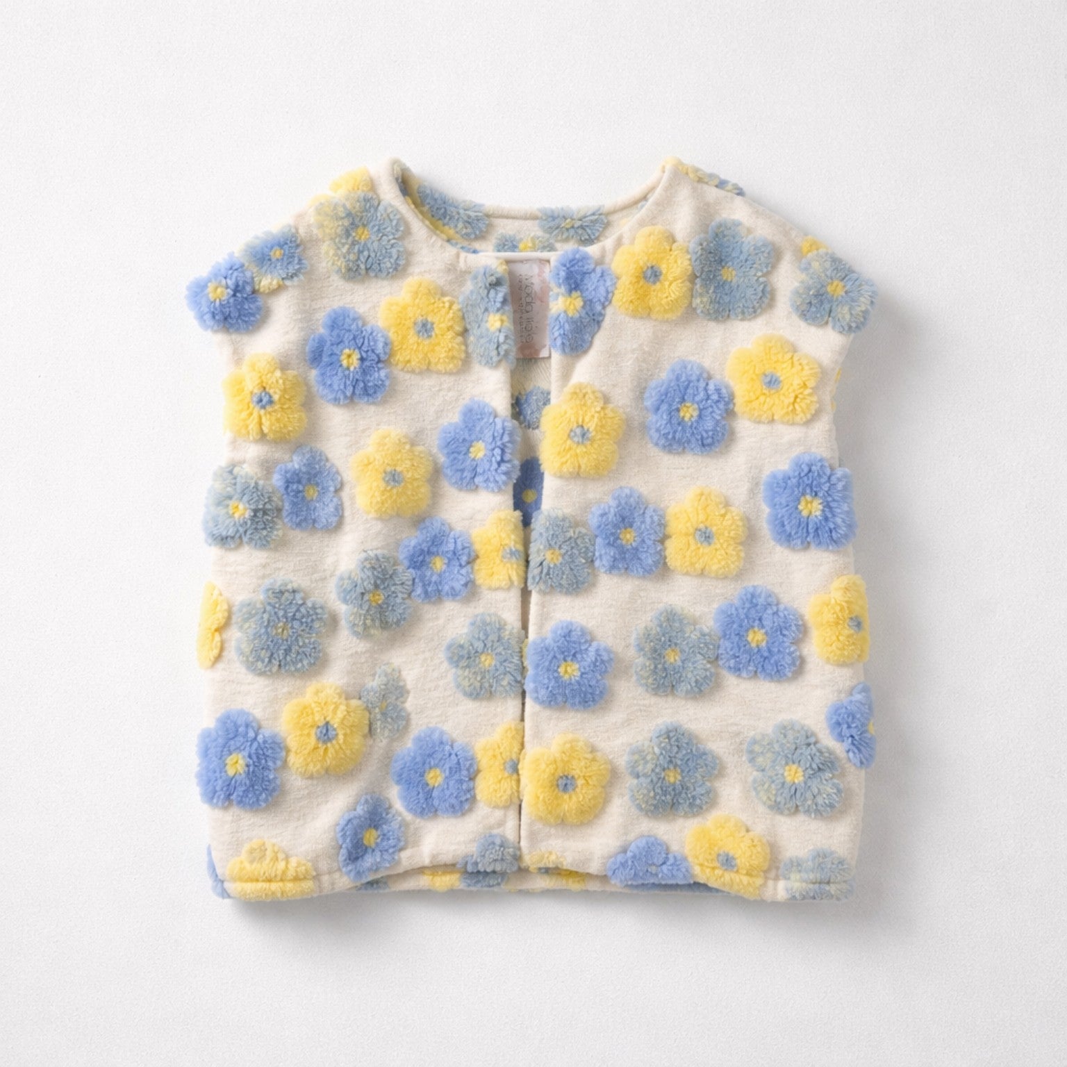 Weste mit Blüten in Blau & Gelb – ein Hauch von Sommer Weste Das Zierwerk