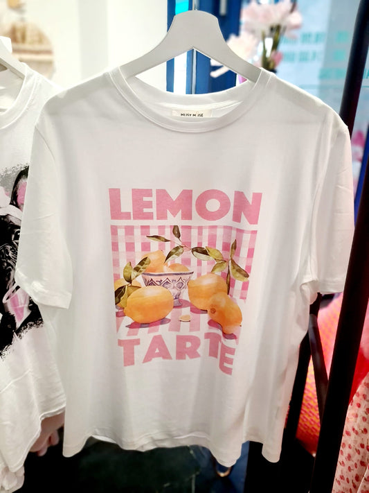 T-Shirt "Lemon Tarte" – Weiß mit Zitronenprint
