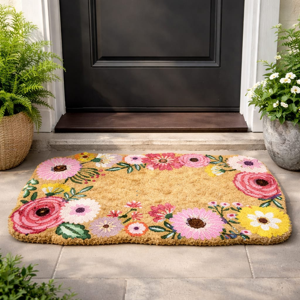 Florale Kokos-Fußmatte Fußmatte Das Zierwerk