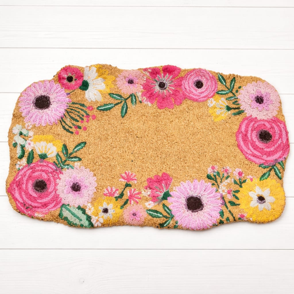 Florale Kokos-Fußmatte Fußmatte Das Zierwerk