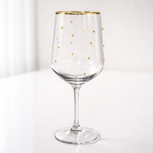 Elegantes Weinglas mit goldenen Akzenten – stilvoll genießen Weinglas Das Zierwerk