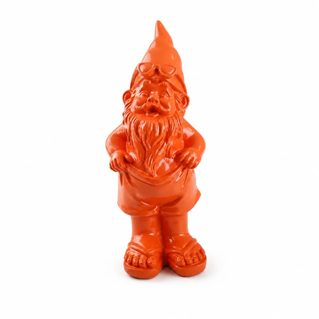 Deko-Gartenzwerg mit Badehose – Orange – 28 cm Deko Das Zierwerk