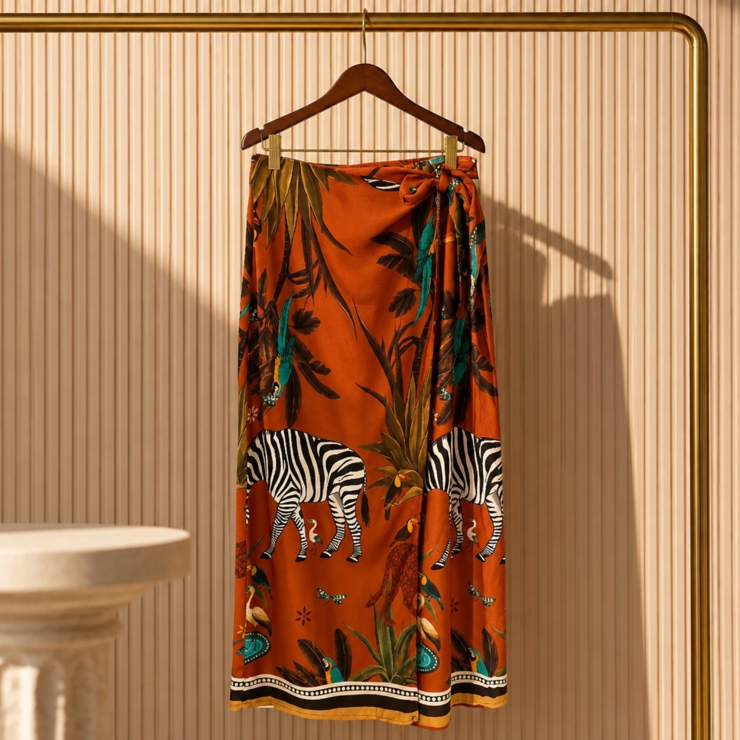 Wickelrock Zebra & Tropical Print aus Viskose – Made in Italy Rock Das Zierwerk
