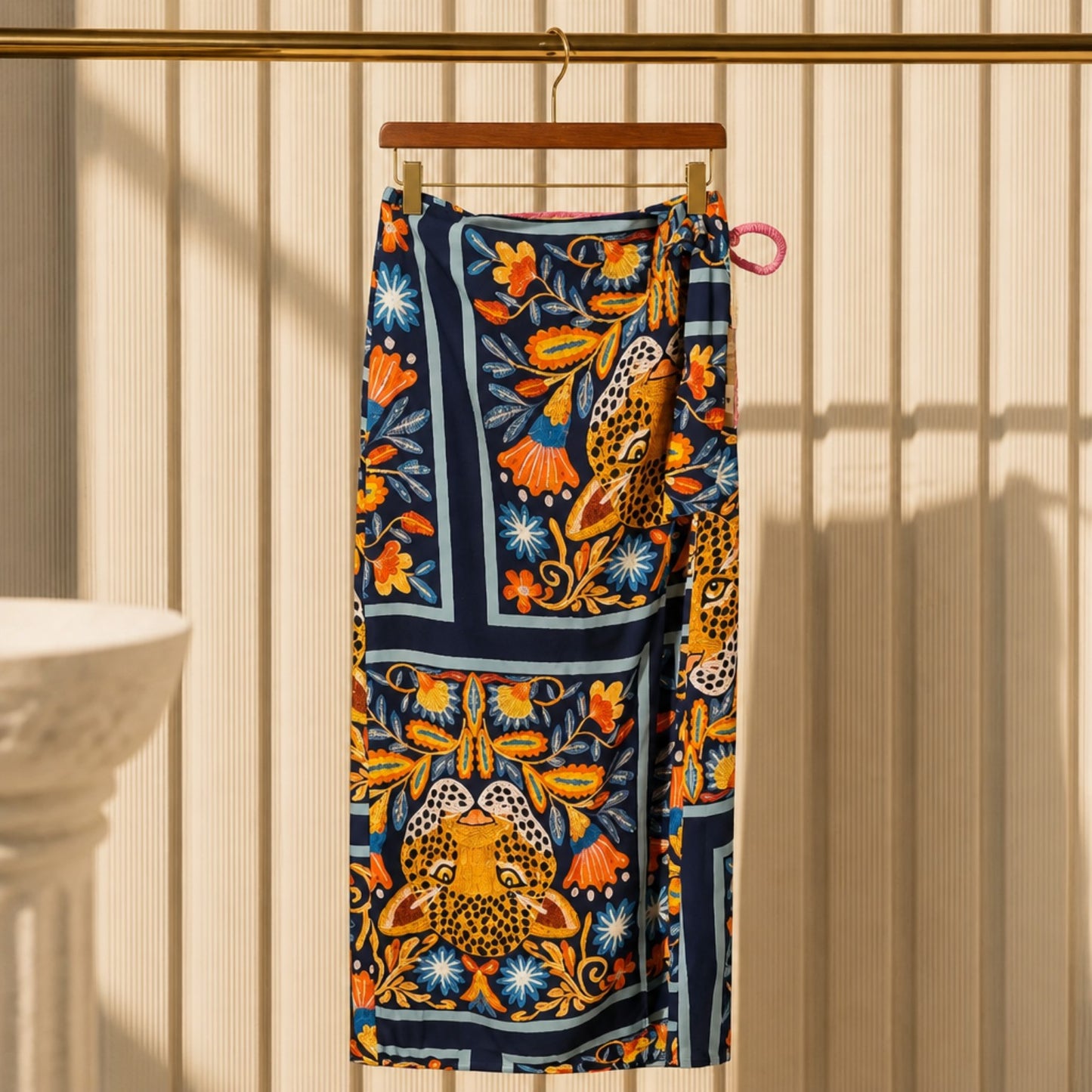 Wickelrock Leo & Blumenprint aus Viskose – Made in Italy Rock Das Zierwerk