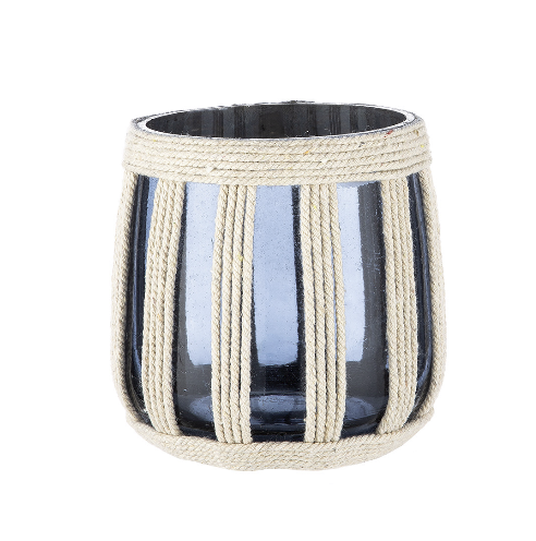 Dekoglas mit Jute – maritimer Look, Windlicht oder Vase
