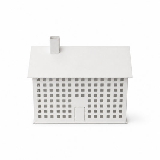 Metall-Windlicht „Haus“ in Weiß – Gemütliches Lichtspiel, zeitloses Design Windlicht Das Zierwerk