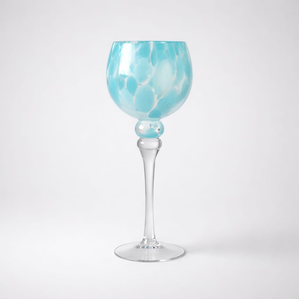 Windlicht „Aqua“ – handgefertigtes Glas in sanften Blautönen Windlicht Das Zierwerk