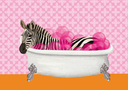 Postkarte „Zebra in Bathtub“ – Toni Starck Karte Toni Starck