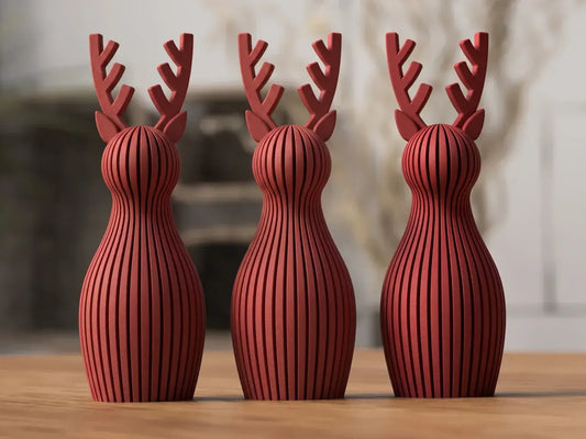 Rentier: Mattes Rot / 23 cm Weihnachtsdekoration re3dline