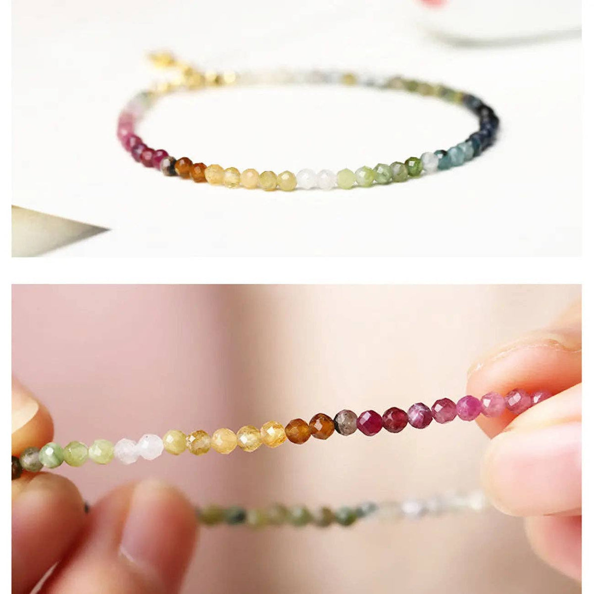 Achat-Armband mit Verlängerungskette – Bunt | Karma Armband Karma