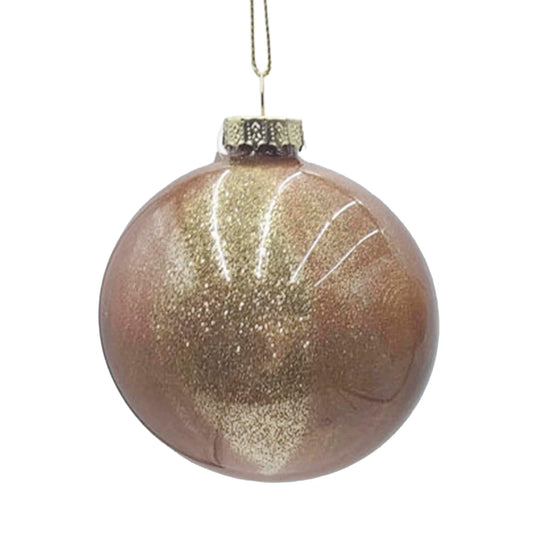 Weihnachtskugel Glas Gold glänzend