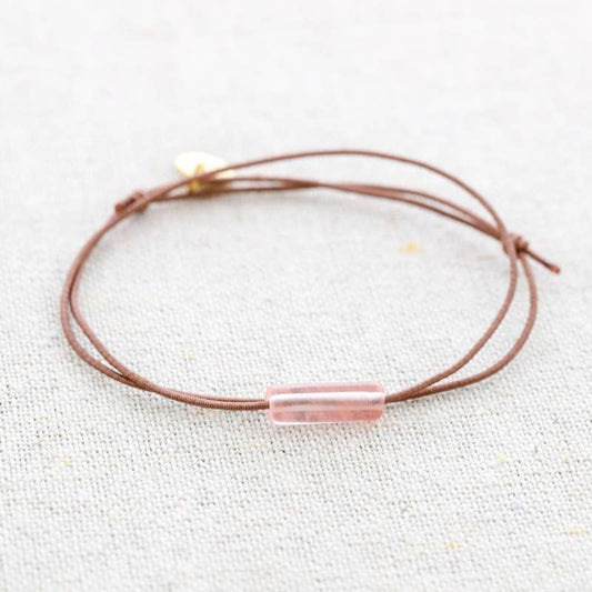Zartes Armband mit rosa Glasstein