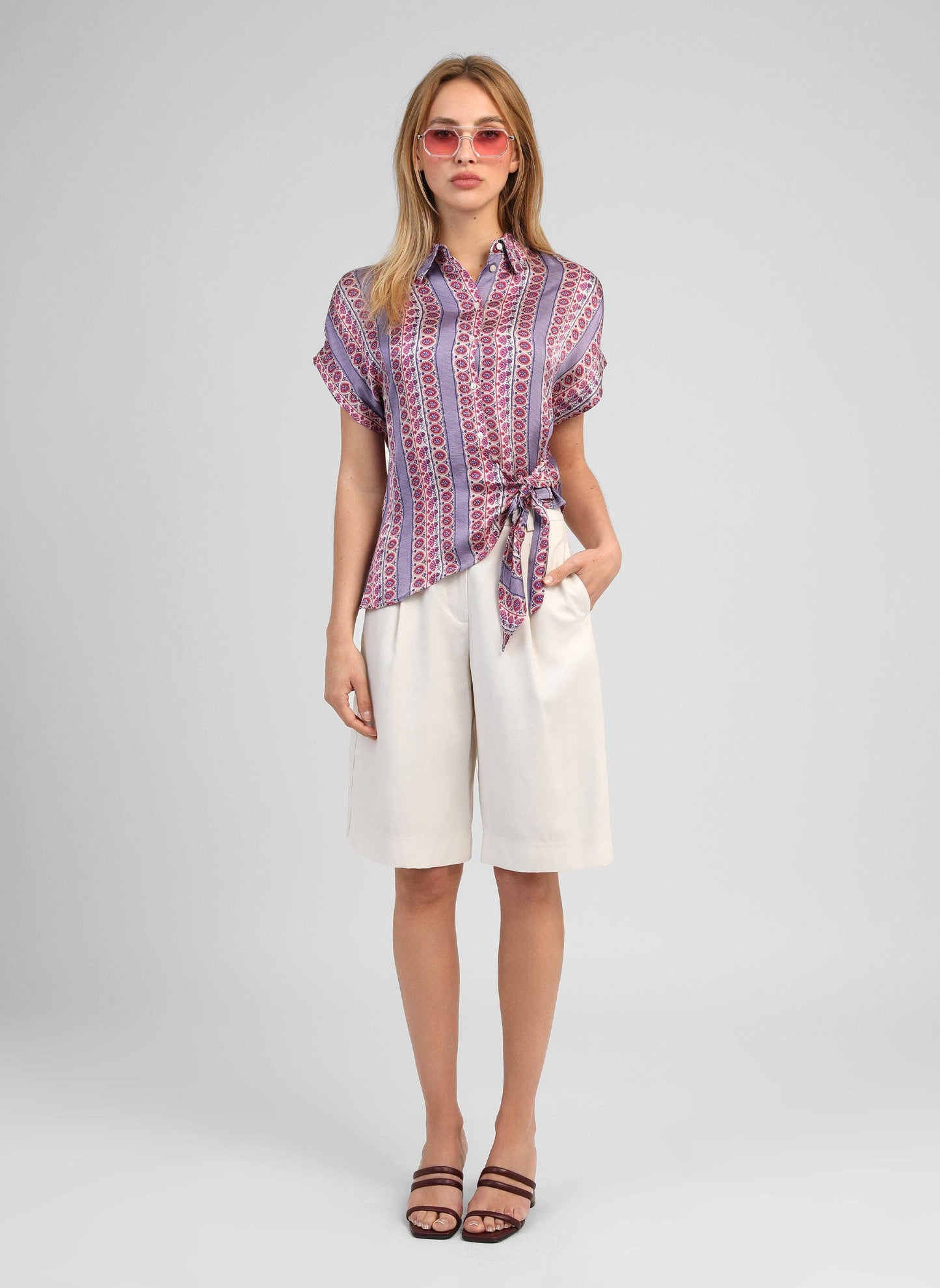 Bluse – Gr. S, Tintenblau, Satinoptik, asymmetrisch | An’ge Bluse An'ge