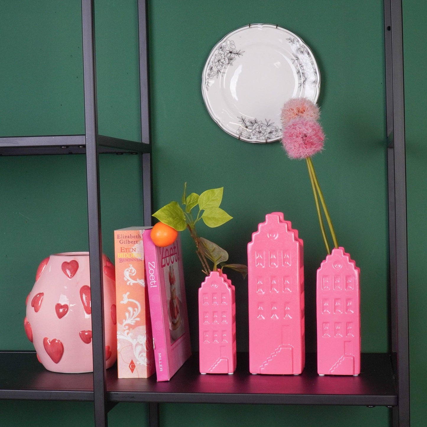 Keramikvase „Grachtenhaus“ Pink – Amsterdam Deko | Das Zierwerk Vase Housevitamin bv