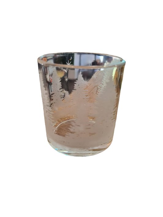 Windlicht Glas mit Waldmotiv – Winterliche Stimmung für dein Zuhause