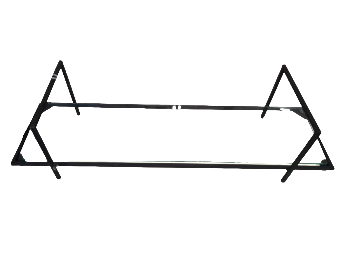Kerzenhalter mit Glasplatte & Gravur – Schwarz, 45 cm
