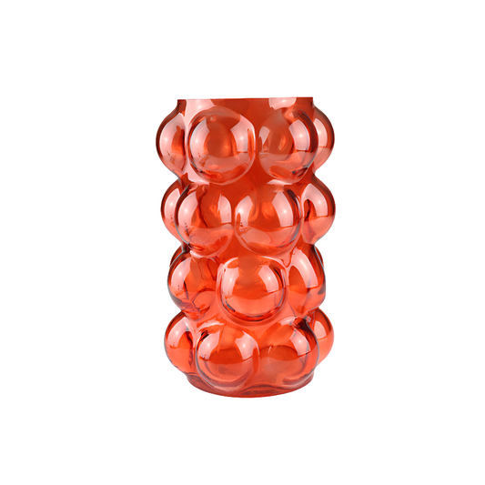 Vase Orange – Glasdesign mit Bubble-Struktur | 25×15 cm