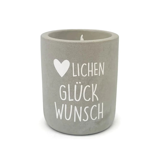 Beton-Kerze "Herzlichen Glückwunsch"