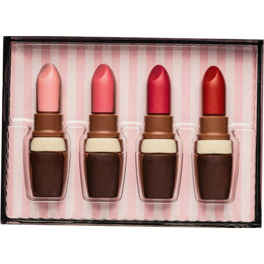 Schokoladen-Lippenstifte – 4er Set aus Milchschokolade | Geschenk Schokolade Das Zierwerk