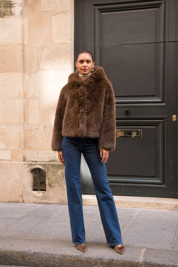 Kunstfell-Mantel mit Kapuze – kuschelig warm & luxuriös weich