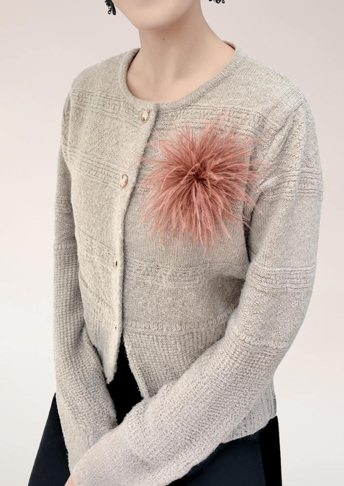 Magnetische Brosche – Feder-Look in Hellblau Brosche Das Zierwerk