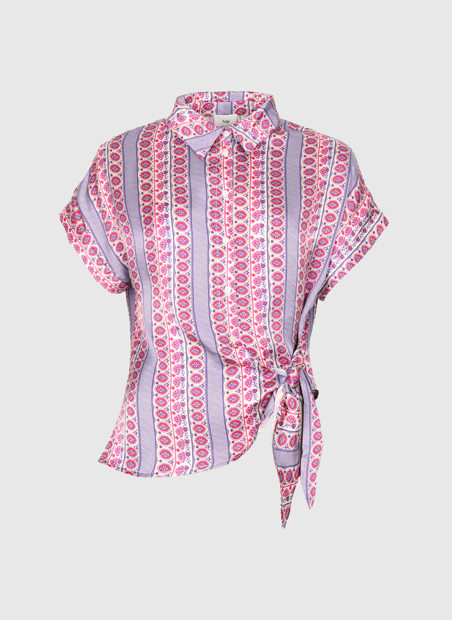 Bluse – Gr. S, Tintenblau, Satinoptik, asymmetrisch | An’ge Bluse An'ge