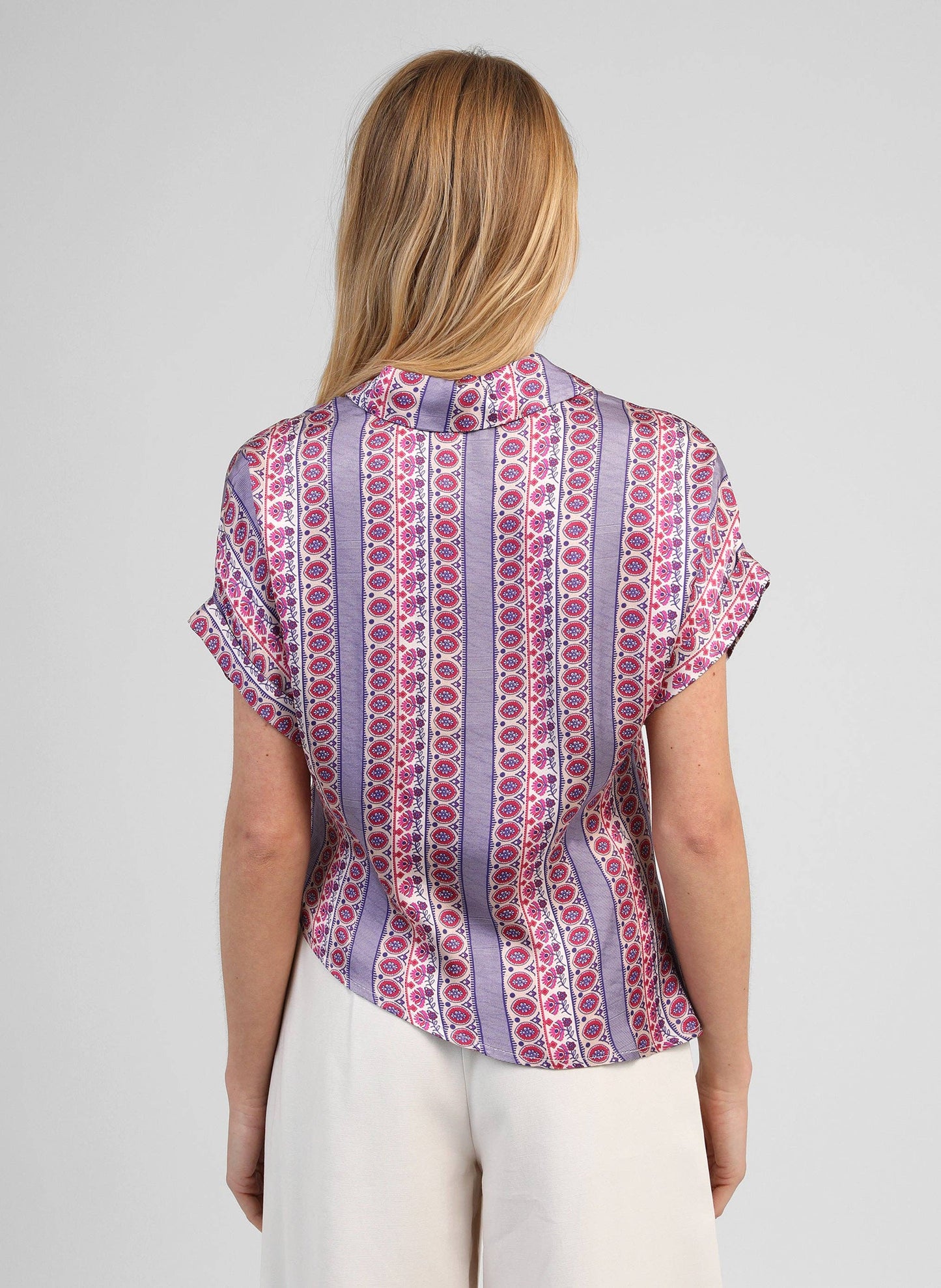 Bluse – Gr. S, Tintenblau, Satinoptik, asymmetrisch | An’ge Bluse An'ge
