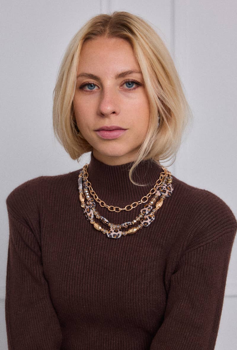 Statement-Halskette „Leoprint & Gold“ – ausdrucksstark & einzigartig Halskette Das Zierwerk