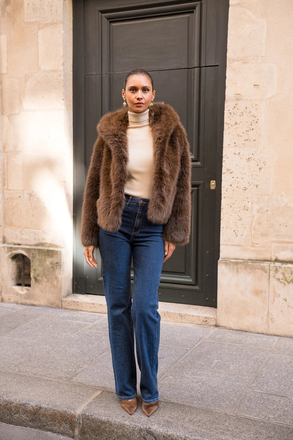 Kunstfell-Mantel mit Kapuze – kuschelig warm & luxuriös weich