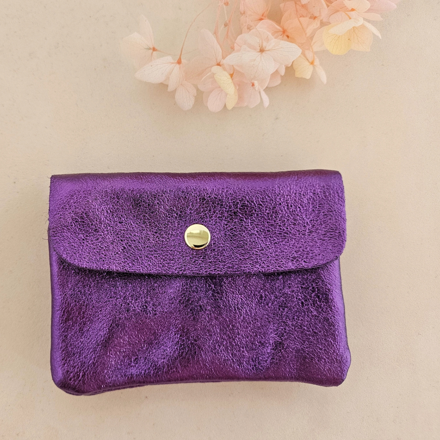 Geldbörse aus metallisiertem Rindsleder – Violett | Royal Marais Geldbörse Royal marais