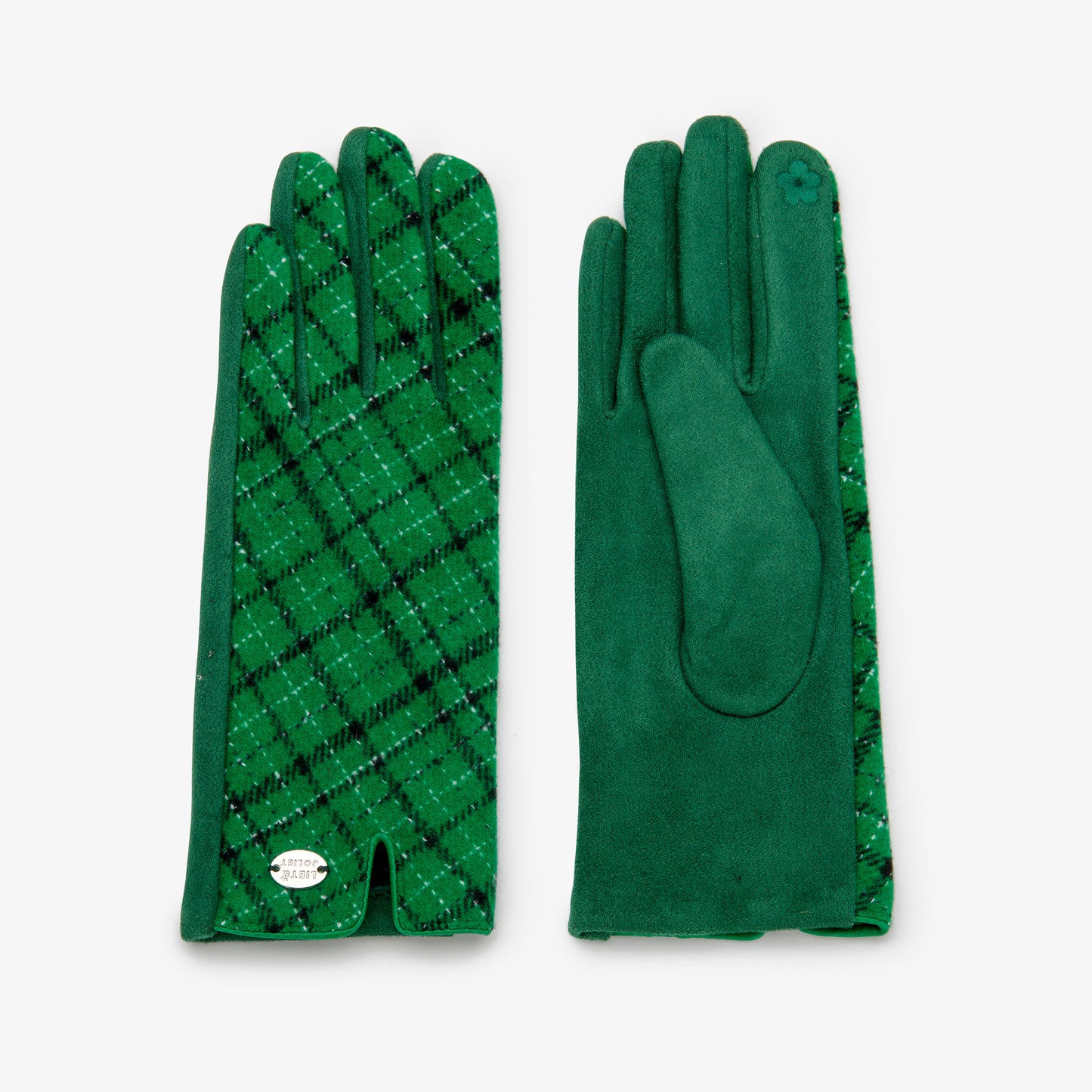 Elegante Damenhandschuhe im Karo-Muster – Grün, Einheitsgröße