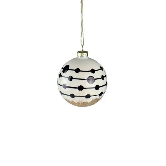 Weihnachtskugel „Black Dots“ – Stilvolle Eleganz in Schwarz-Weiß