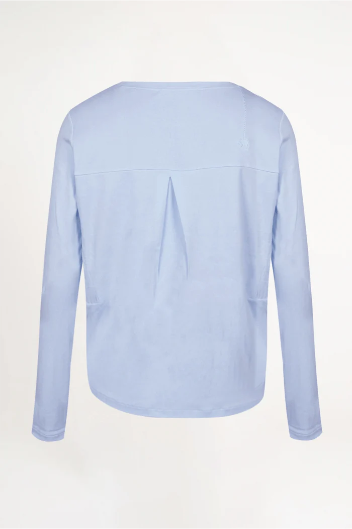 Langarmshirt „Tenja“ aus 100 % Bio-Baumwolle – Hellblau (Größe S)