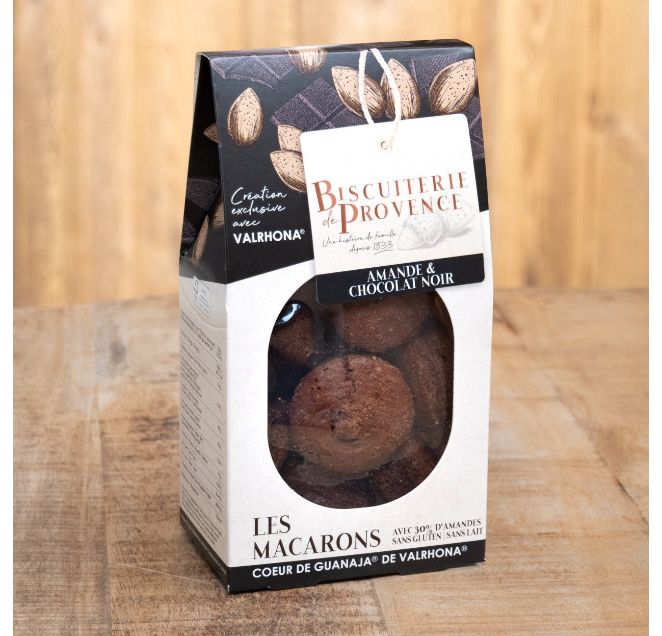 Macarons mit Mandel & Zartbitterschokolade – Premium-Schokolade von Valrhona® Macarons Biscuiterie de Provence