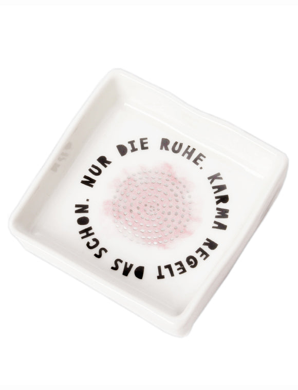Wunschschälchen „Karma regelt das schon“ – Mini-Schale aus Porzellan von Good Old Friends